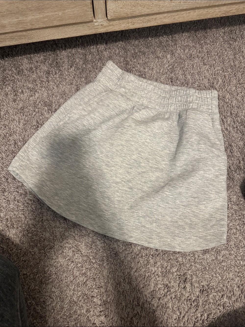 Light Gray Women’s Knit Skirt with Elastic Waist